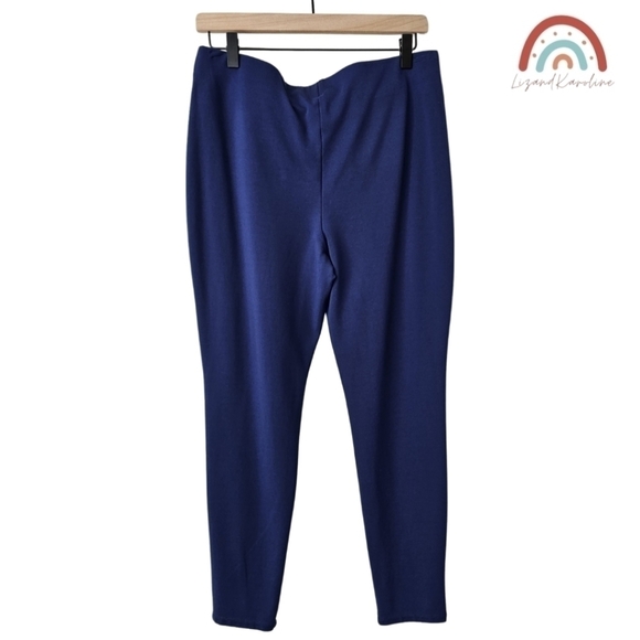 Chico's Ponte Knit Pull On High Waist Blue Leggings Pants - Picture 3 of 8